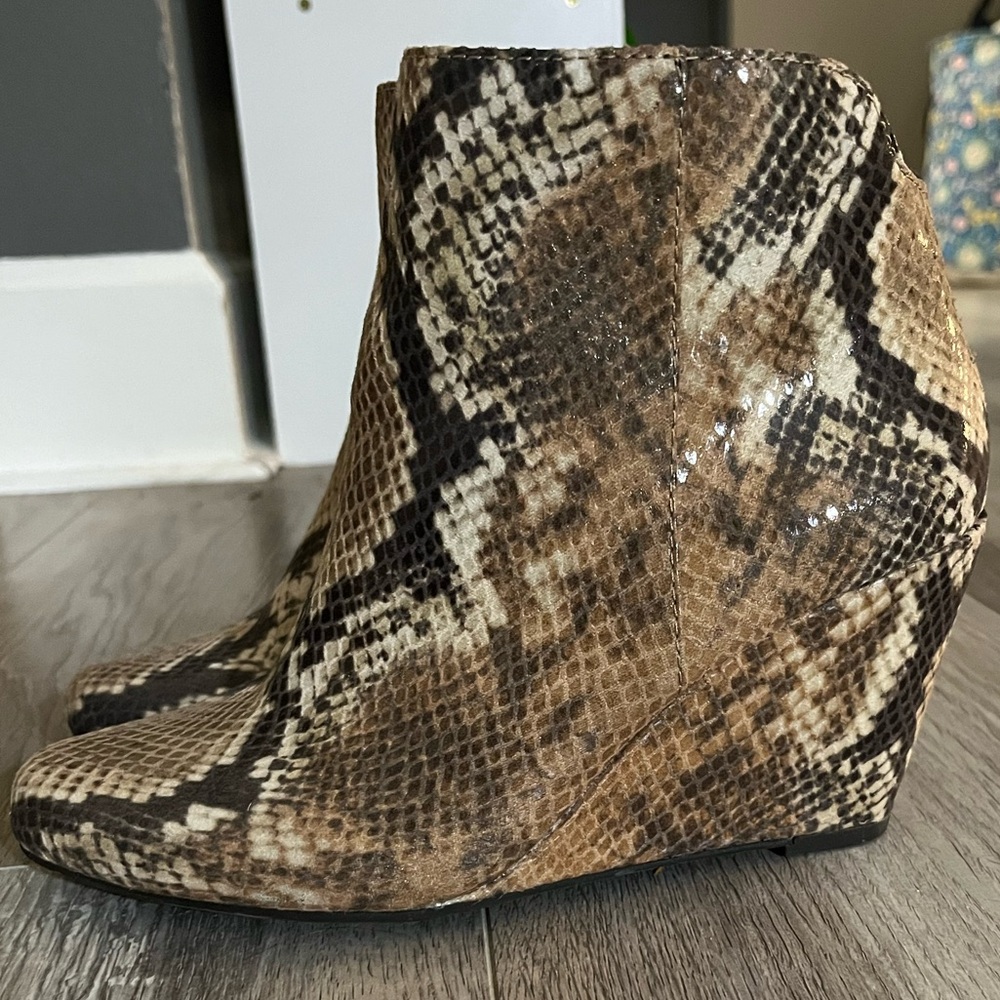 Jessica Simpson Snake Print Wedge Booties